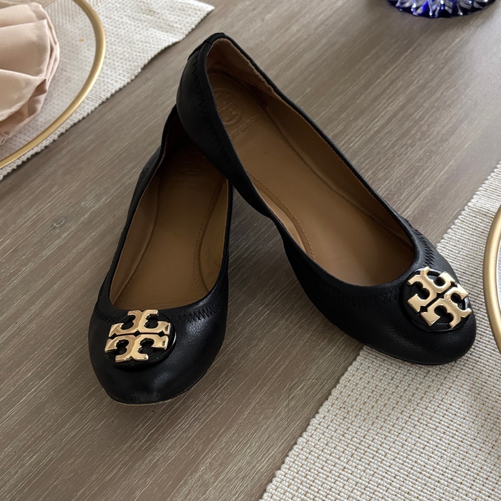 Tory Burch Black Leather Ballet Flats 6.5